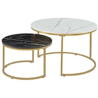 [en.casa] Couchtisch Christchurch Gold Metall 70 x 70 x 45 cm