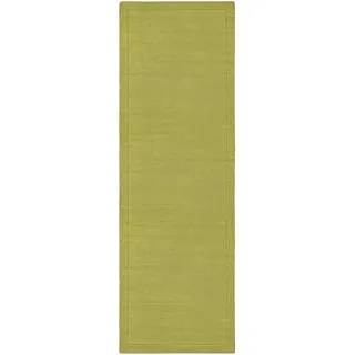 Benuta Wollteppich Uni Grün 60x120 cm | Naturfaserteppich für Wohnzimmer und Schlafzimmer