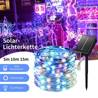 5 M Solar Lichterkette Lichtschlauch LED Lichterkette 8 Lichtmodi Party Garten Innen Außen Deko Weihnachtsbeleuchtung