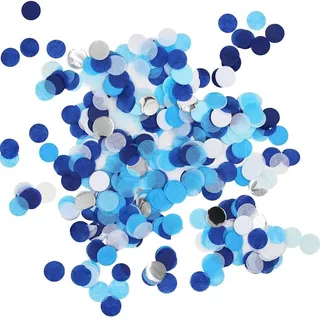 KOLZEMV 50g Konfetti Blau Hochzeit Geburtstag, konfetti, Konfetti Groß, Tischdeko Blau, Blaue Streudeko, Confetti Blau Silber, Glitzer Konfetti Bunt für Gender Reveal, Luftballons, Tisch, Geschenkbox