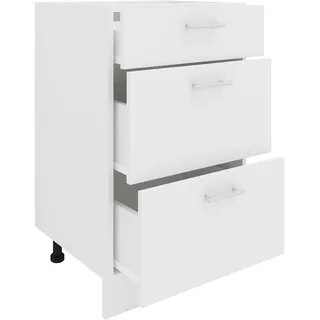 Vcm Küchenschrank Breite 50 Cm Schublade Unterschrank Küche Küchenmöbel Esilo (Farbe: Weiß)