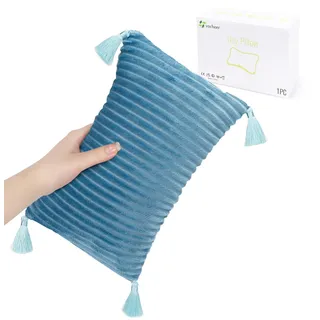 vocheer Kleines Reisekissen mit Quasten, 27,9 x 17,8 cm, Nackenkissen zum Schlafen, Mini-Reisekissen, winzige Kissen für Nacken, Handgelenk, Lendenwirbelsäule und Knie, Haustiere, maschinenwaschbar