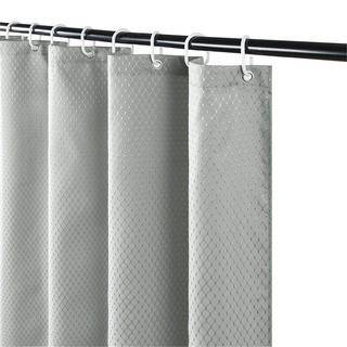 Furlinic Duschvorhang Überlänge 180x240 in Grau, Schwerer Badvorhang aus Waffeln Stoff für Badewanne Bad, Wasserdicht Waschbar Anti-shcimmel mit 12 Duschvorhangringen.