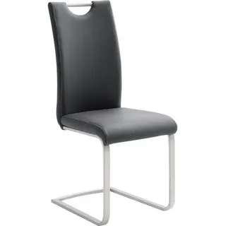 Novel Schwingstuhl, Schwarz, Edelstahl, Metall, Textil, Flachrohr, 42x103x55 cm, Stoffauswahl, Typenauswahl, Esszimmer, Stühle, Esszimmerstühle, Schwingstühle