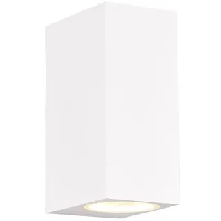 TRIO Leuchten LED Außen-Wandleuchte up and Down Aluminium Weiß, Höhe 15cm, LED wechselbar, warmweiß, Wand Außenleuchte, Fassadenbeleuchtung Hauswand Haustür mit GU10 LED weiß