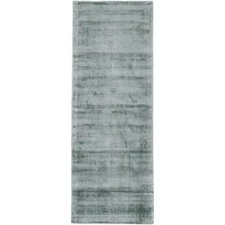 carpetfine Teppich Ava Viskoseteppich, rechteckig, Höhe: 13 mm, Seidenoptik, leichter Glanz, auch als Läufer erhältlich blau 60 cm x 180 cm x 13 mm
