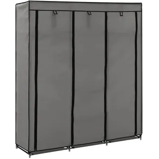 vidaXL Kleiderschrank mit Fächern und Stangen 150 x 175 x 45 cm Grau