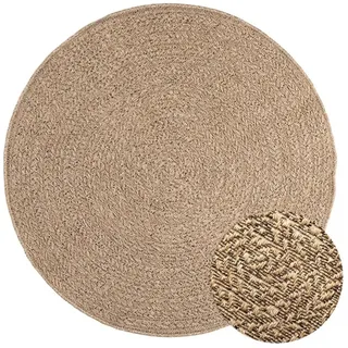 furnicato Teppich Outdoor-Jute-Optik rund 120 cm UV-beständig PP Material, Ø 120 cm, Pflegeleichte Bodenmatte, wasserabweisend und schnell trocknend braun Ø 120 cm