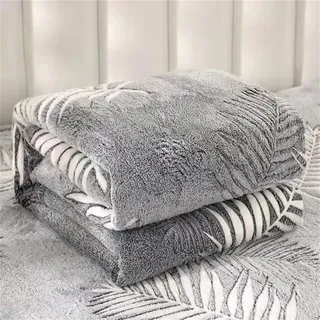 FANSU Kuscheldecke Flauschig Flanell Decke Fleecedecke, Extra Weiche Warm im Herbst Winter Modern Wohndecke Microfaser Decke als Wohnzimmerdecke, Sofaüberwurf, Bettüberwurf (200x230cm,Graue Blätter)