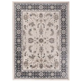 Carpeto Rugs Traditioneller Klassischer Teppich für Ihre Wohnzimmer - Beige Creme Schwarz - Perser Orientalisches Antik Ziegler Ornamente Top Qualität Pflegeleicht AYLA 60 x 100 cm Klein