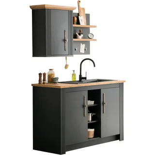 kochstation Pantryküche »KS-Westminster«, Breite 130 cm, ohne E-Geräte grau