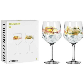Ritzenhoff Glas Botanic Lights Gin-Gläser 720 ml 2er Set, Glas weiß