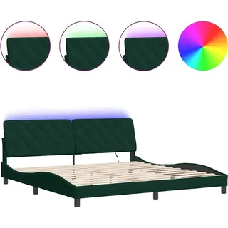 vidaXL Bettgestell 200 x 200 cm Dunkelgrün