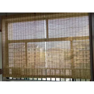 KDDFN Natürliche Rollo Bambus,Veranda Patio Roll up Shade,Sunshades Depot Außenrollo,Römischer Fenstervorhang,Atmungsaktiv,Handgewebt,für Deck Pergola Gazebo (150 * 250cm/59 * 99in)