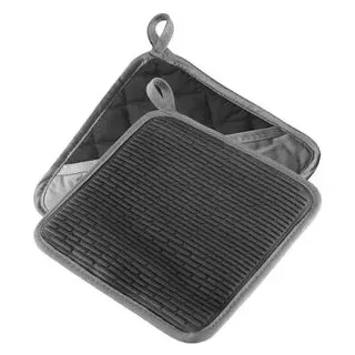 Westmark Topflappen 15512270, Baumwolle und Silikon, grau schwarz, 20 x 20 cm, rutschfest, 2 Stück