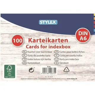 Stylex Karteikarten DIN A6 liniert 100 St.