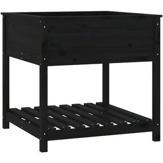 vidaXL Pflanzkübel mit Ablage 82 x 82 x 81 cm Schwarz