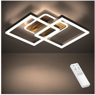 ANTEN Deckenleuchte LED Decken-Lampe Dimmbar Wohnzimmer Flurlamp mit Fernbedienung 40W, Wohnzimmer Esszimmerlamp schwarz