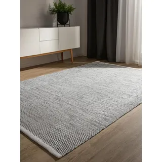 benuta basic Ron Handwebteppich 120 x 170 cm Beige/Schwarz