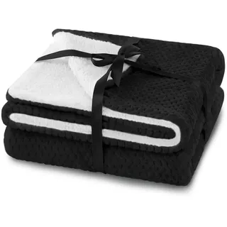 AmeliaHome Shleepy Kuscheldecke 130 x 180 cm Schwarz