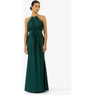 Kraimod Abendkleid mit Drapierung und Rückenausschnitt grün 34