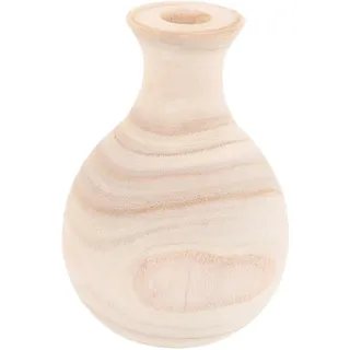 Gatuida Dekorative Rustikaler Landhausstil für Blumenarrangements Holzvase aus Synthetischem Material in Beige Kleine Tischvase Einfache und Frische Wohnkultur