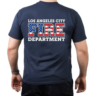 T-Shirt Navy, Los Angeles City Fire Department Flag-Edition - L