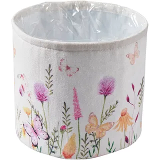 Topf Stoff 13x13cm 3St.mit Blumen bunt