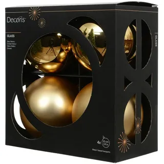 Christmas Decorations Decoris Weihnachtskugel-Set Glas Ø 10 cm Gold 4 Stück