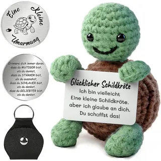 QUANMAITONG Glücksbringer Schildkröte Pocket Hug Geschenk Für Frauen, Lustige Mutmacher Kinder Geschenk Glücksbringer Prüfung,Gute Besserung Geschenke Weihnachten Beste Freundin
