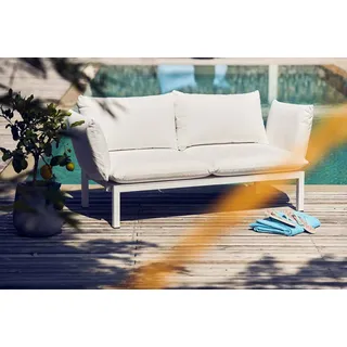 Gartensofa Domino 2-Sitzer von Fiam aus Aluminium und Polypropylen, modern, weiß, inkl. Polster