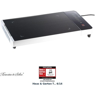 Rosenstein & Söhne Tisch-Glasgrill mit Touchpad und Timer, 800 W, bis 300 °C