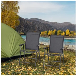 Outsunny Klappstuhl mit Armlehne 58 x 64 x 94 cm schwarz 2 St.