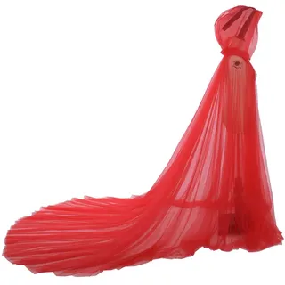 GRACEART Damen Tüll Umhang Hochzeit Mantel mit Kapuze Lange Jacke Braut Wraps Cape (rot) - Einheitsgröße