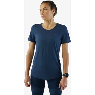 Laufshirt kurzarm Damen nahtlos Trailrunning - Run 500 Komfort blau, blau, S