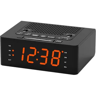 iTOMA Radiowecker Digitaler Bluetooth-Wecker mit FM-Radio, Dual-Alarm & LED-Anzeige Bluetooth, FM-Radio, Sleep-Timer, Dimmfunktion, modernes Design schwarz