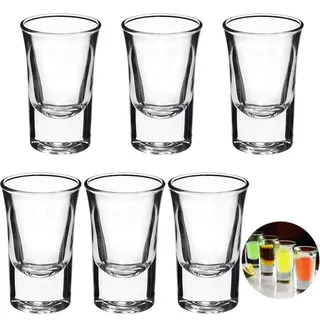Huamirra Schnapsgläser, 6 Stück Shotgläser Set, Schnapsglas 30mls, Shotgläser aus Glas, ouzo Gläser, Schnapsbecher, für Brandy, Whisky, Tequila, Gin, Wodka, sambuca molinari, Transparent