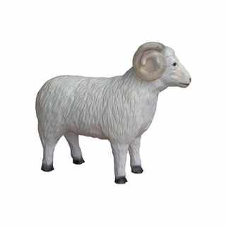 JVmoebel Dekofigur, Widder Lebensgroße Figur Dekoration Statuen Skulptur Garten Deko Figuren 70cm weiß