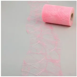 Deko AS GmbH Sizoweb Tischband - 25 Meter Rolle + 100 Deko Herzen - gespiegelt - Gratis (12,5cm, Rosa)