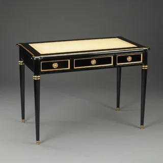 Casa Padrino Luxus Barock Sekretär Empire Stil, Massivholz Schwarz, 108 x 61 x H. 77 cm