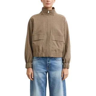 Comma, Karierte Blousonjacke mit Stehkragen Braun 42
