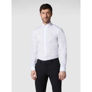 Super Slim Fit Business-Hemd aus Popeline mit extra langem Arm, Weiss, 41