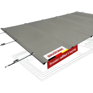 ANKO PLANEN Rechteckige Poolplane Rollschutz 680g/m2 - für Sommer & Winter - Poolabdeckung rechteckig - wasserdicht & UV-beständig - grau RAL7037-4,5m x 7,5m