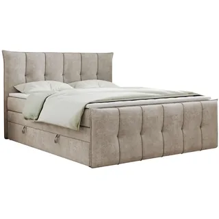 MKS King Boxspringbett 140 x 200 cm H3 Beige