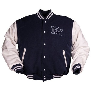 Mil-Tec NY Baseball Jacke, Navy/Weiss, L