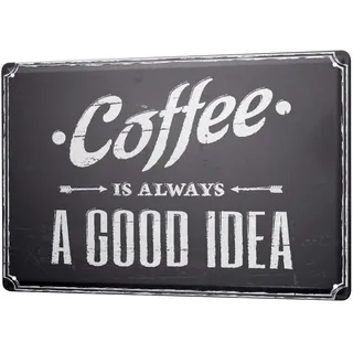 Blechschild Vintage Retro Metallschild Wandschild Blech Poster Kaffee Cafe Bar Gute Idee