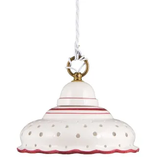Helios Leuchten Pendelleuchte Küchenlampe Keramik, Keramiklampe, Deckenlampe, Hängelampe, für Küche Esstisch, handgefertigt handbemalt rot