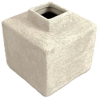 Daan Kromhout Tischvase Tischvase Naturweiß Quadratisch Beton Optik Modern 14 cm, Betonoptik weiß