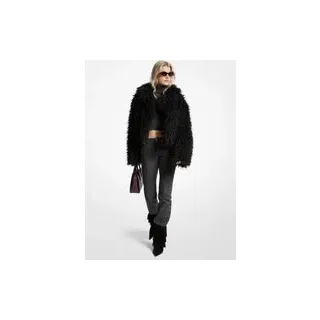 MK Verkürzte Jacke mit Kunstpelz - Schwarz - Michael Kors - L