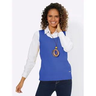 Pullunder CASUAL LOOKS "Pullunder" Gr. 54, blau (jeansblau, meliert) Damen Pullover Pullunder